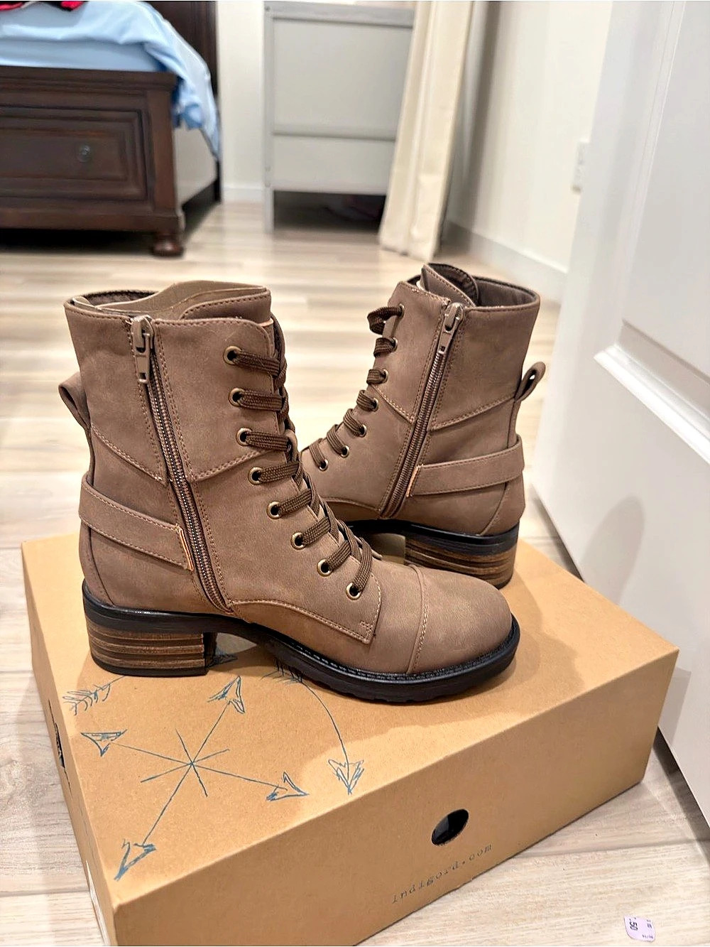 indigo rd. Combat Boots in Brown